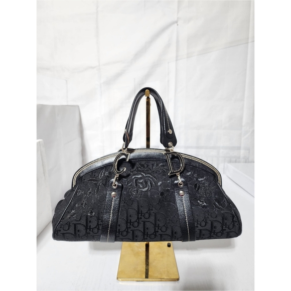Christian Dior Diorissimo Flowers Frame Bag Black - Picture 1 of 13